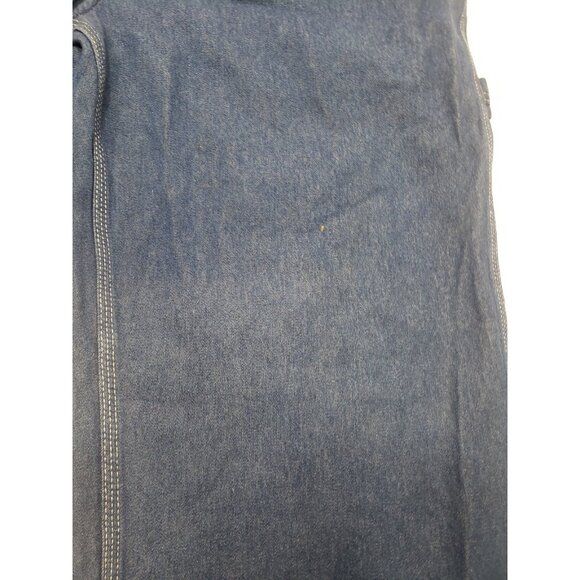 Liberty Overalls Mens Blue Canvas Bib Distress Carpenter Work Wear Size 42X30 - Picture 7 of 16